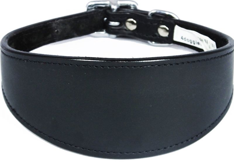 Wholesale Black Leather Whippet Greyhound Collar