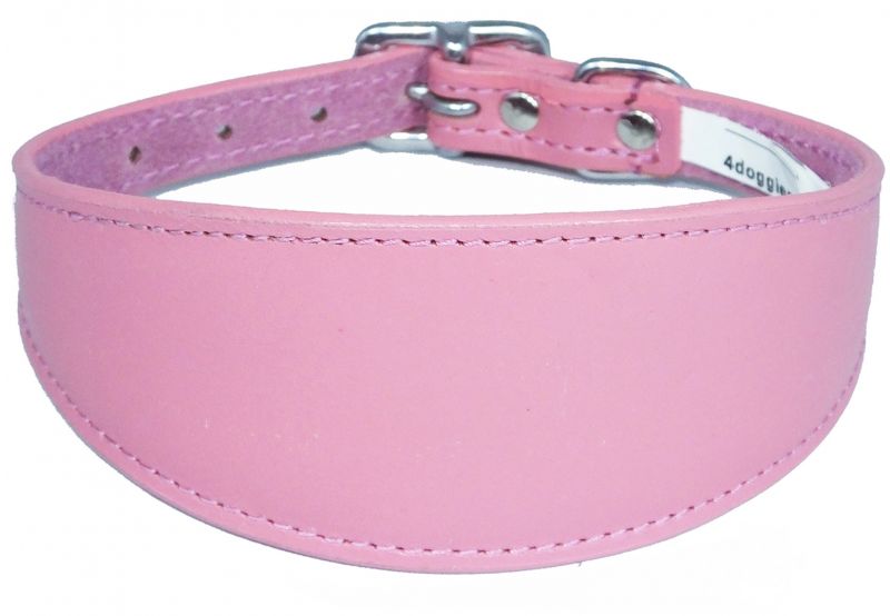 Wholesale Pink Leather Whippet Greyhound Collar