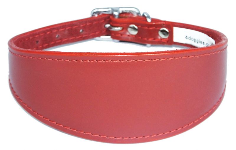 Wholesale Red Leather Whippet Greyhound Collar
